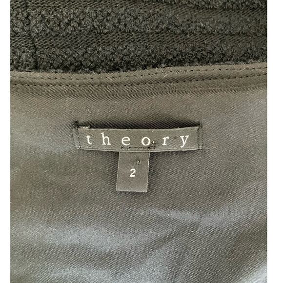 Theory Black Fit Flare Zippered Dress Size 2 - Picture 3 of 4
